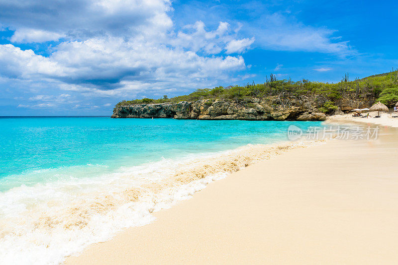 格罗特克尼普海滩，库拉索岛，荷属安的列斯群岛-天堂海滩上的热带加勒比岛