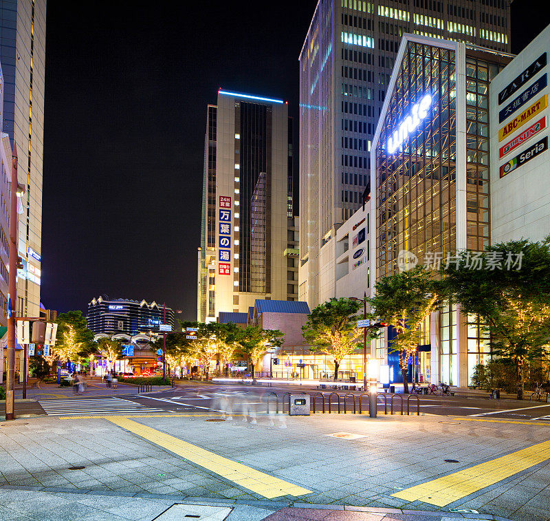 神户日本港湾中心的夜景街景