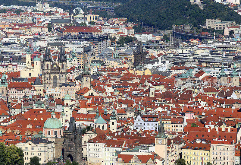 捷克共和国布拉格市鸟瞰图