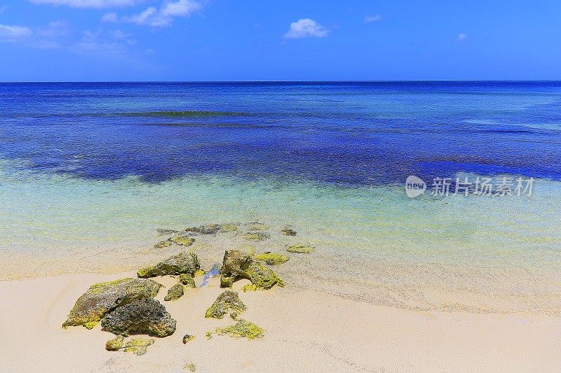 沉思:绿松石自然池，岚海滩-阿鲁巴，加勒比海