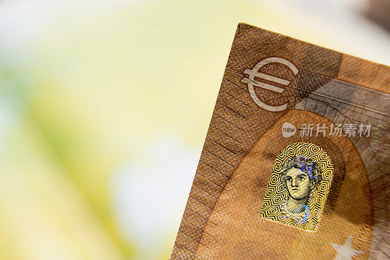 近水印50欧元钞票。