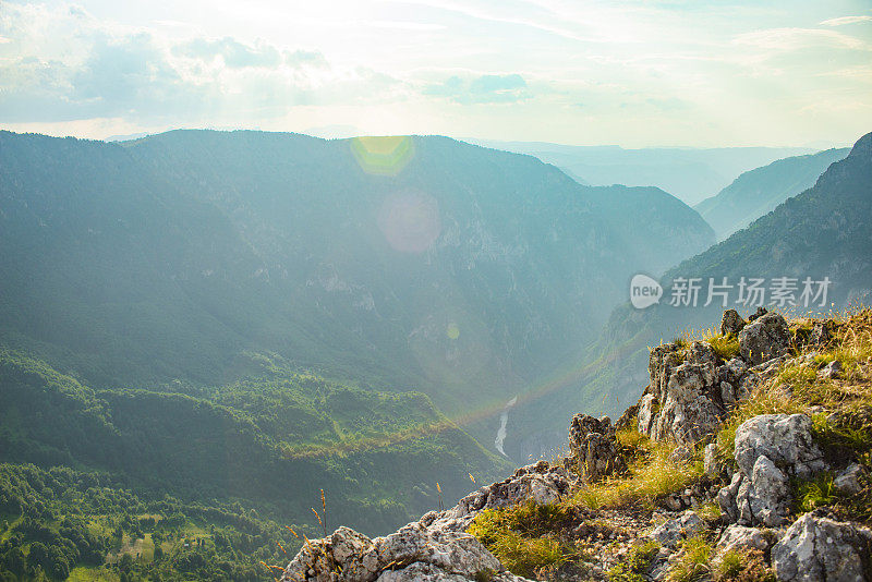 杜米托国家公园的塔拉河峡谷。令人叹为观止的黑山Durmitor国家公园风景。