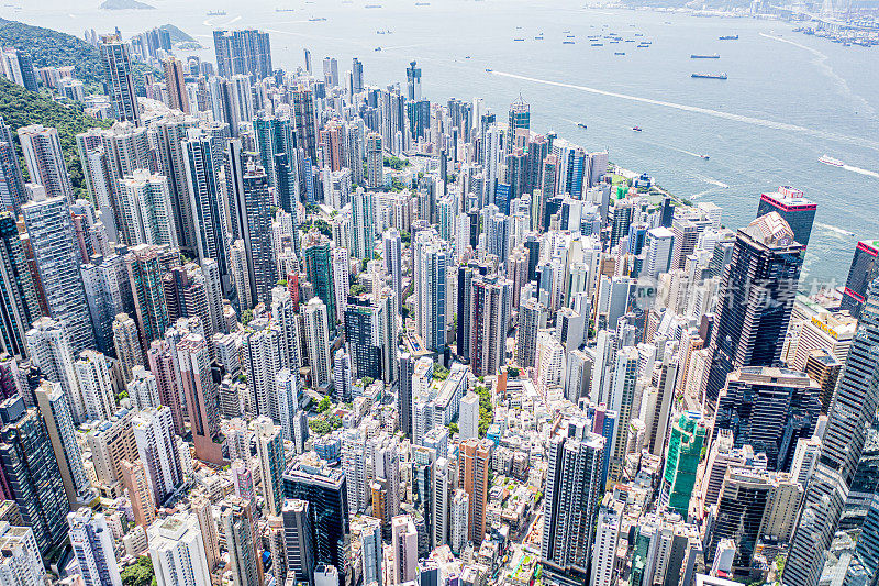 香港城市无人机视图