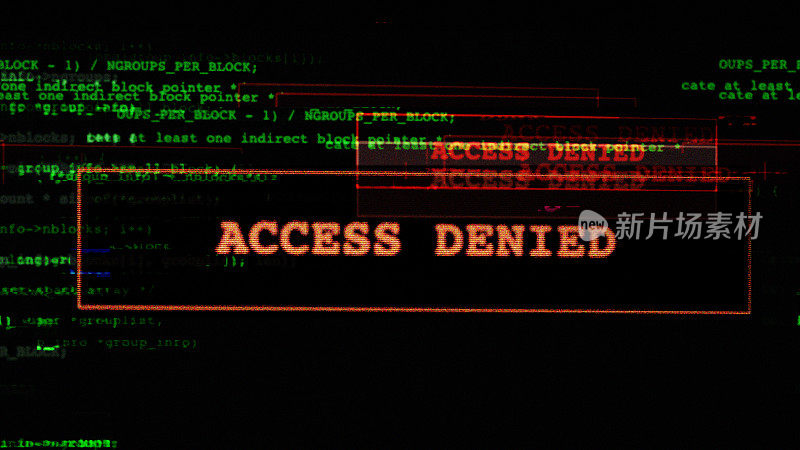访问拒绝屏幕编码警报。