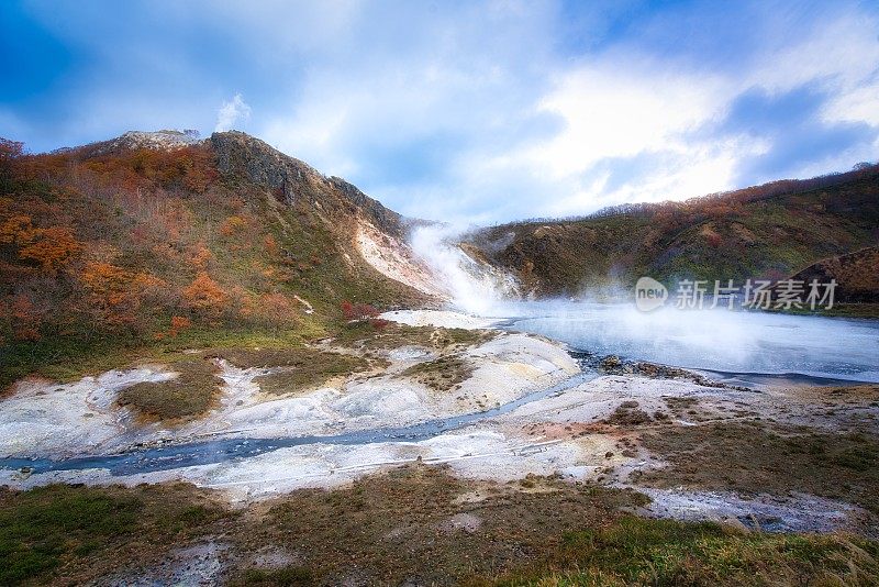 日本北海道登别的大浆沼湖