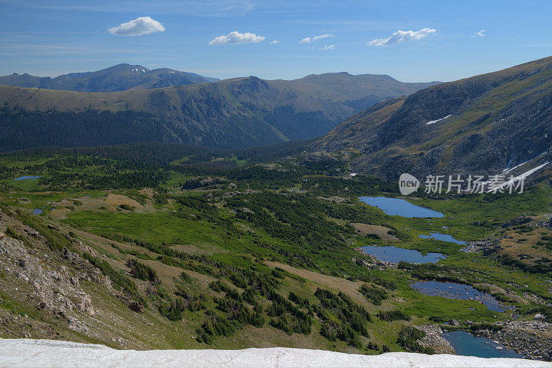 落基山国家公园的山脉、山谷和湖泊