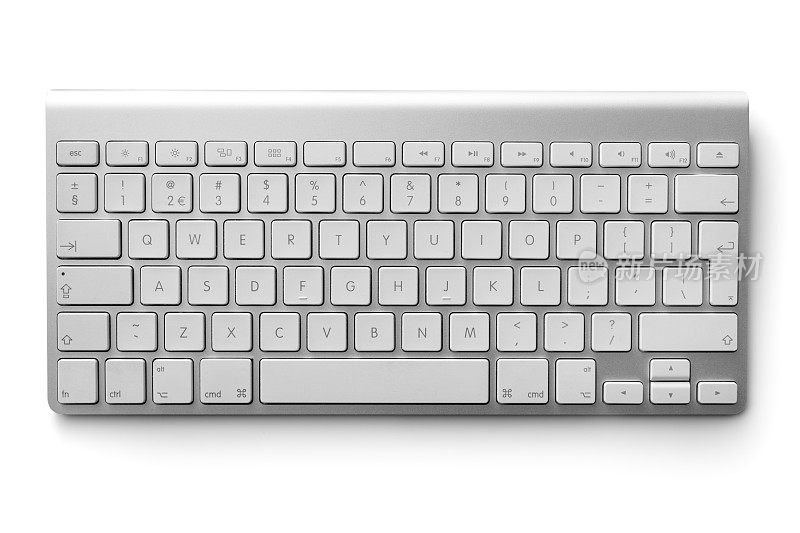 办公用品:电脑键盘孤立在白色背景上