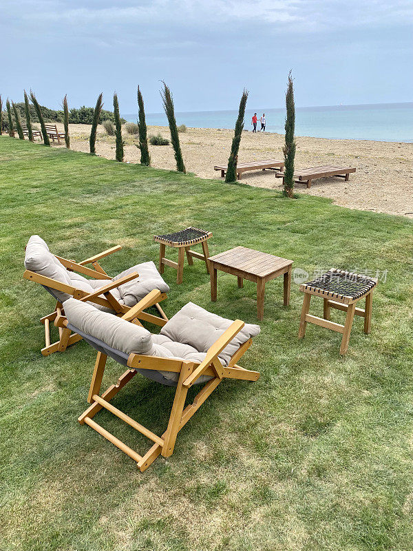 海边，房子，假期，躺椅，海滩，伊兹密尔，土耳其