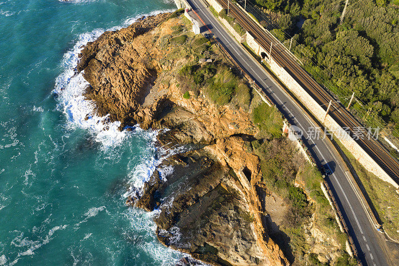 托斯卡纳沿海公路鸟瞰图