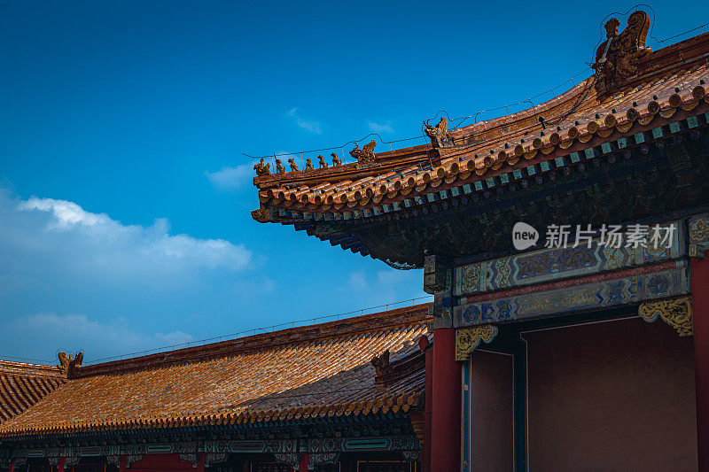 中国北京紫禁城的屋檐
