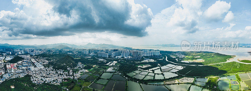 无人机拍摄的香港天水围房屋