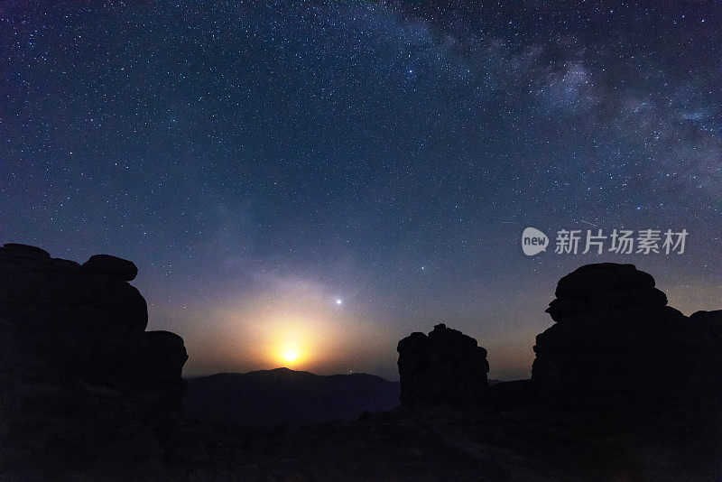 银河系在中国的冰山光束上