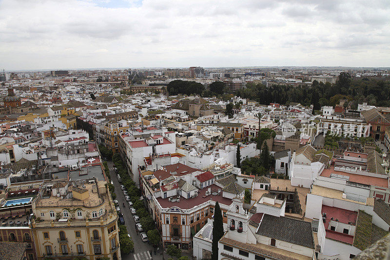西班牙塞维利亚市鸟瞰图