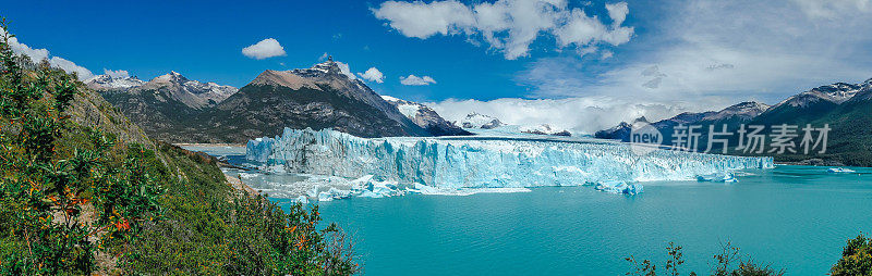 阿根廷巴塔哥尼亚的莫雷诺冰川的巨大冰墙