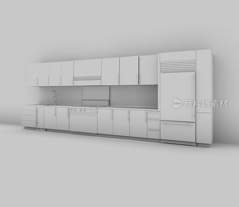 厨房室内3D渲染