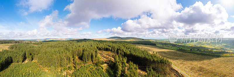 绿色的春天乡村全景，北爱尔兰