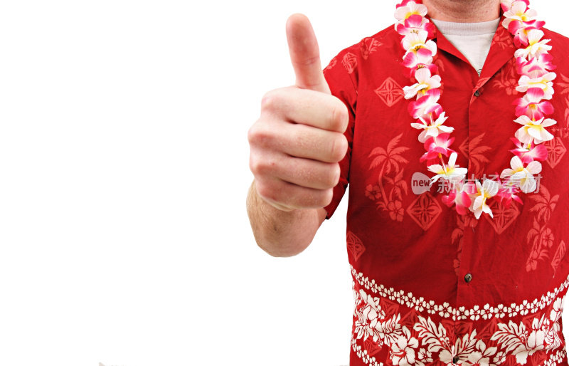 夏威夷衬衫雷曼竖起大拇指