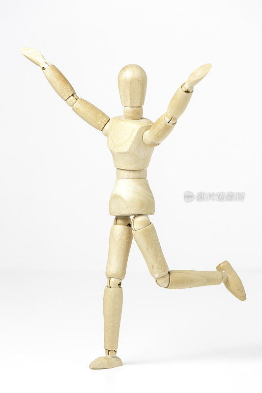 木制艺术家的人体模型――快乐，快乐!