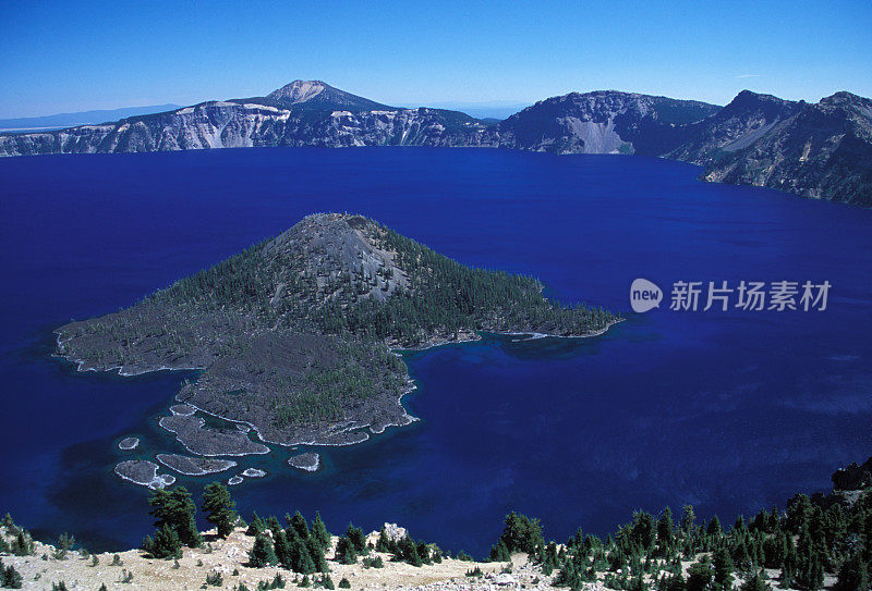 巫师岛，火山口湖，俄勒冈州