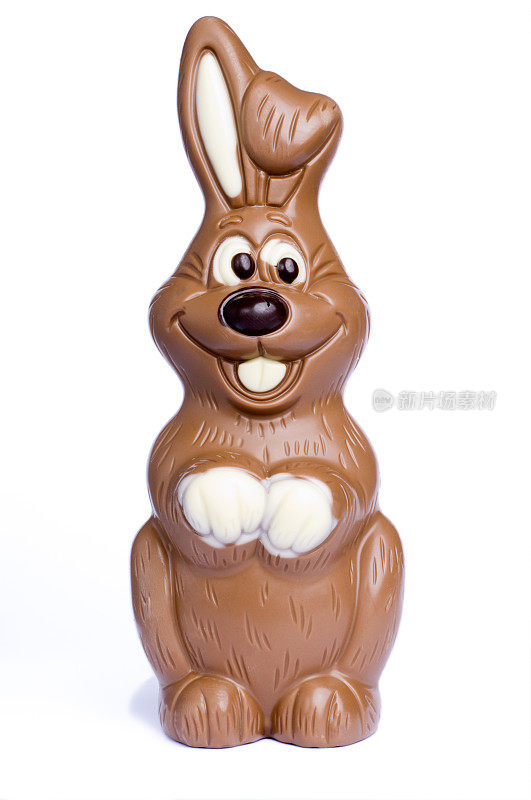 巧克力复活节兔子白色背景