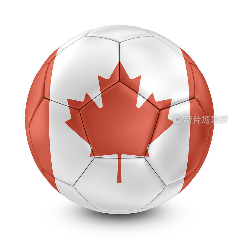 足球上的加拿大国旗