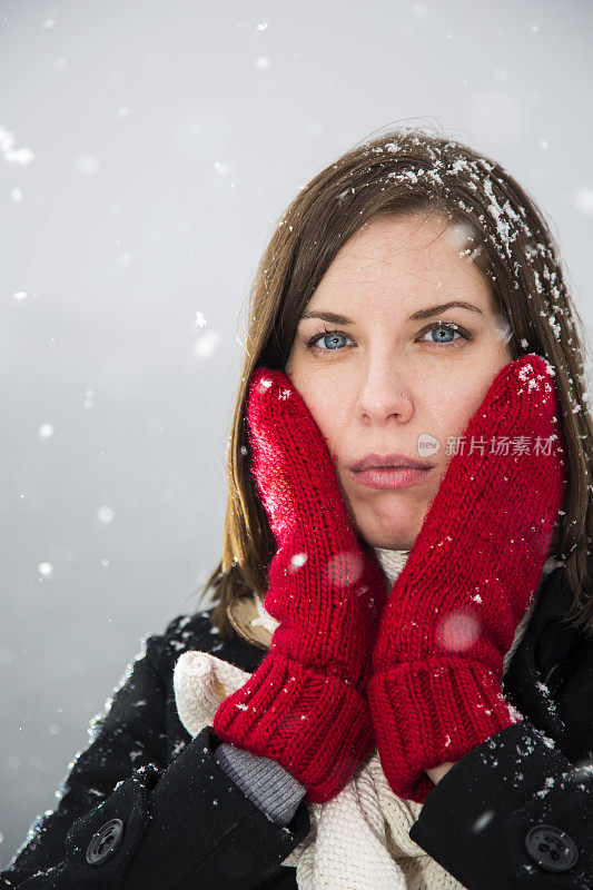 雪中美女的肖像