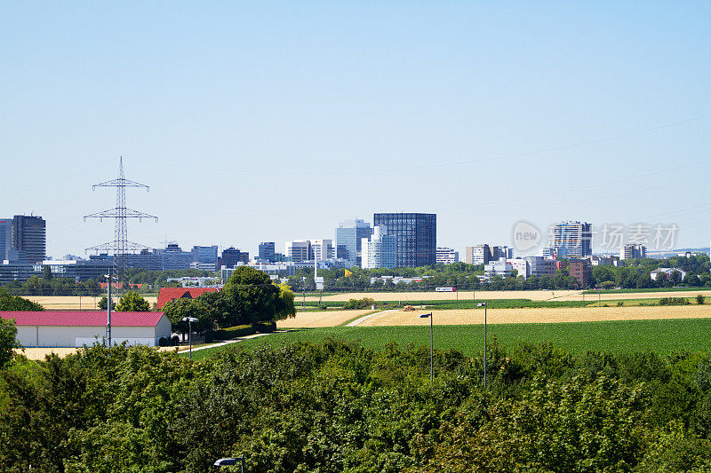 鸟瞰图的办公室天际线Eschborn