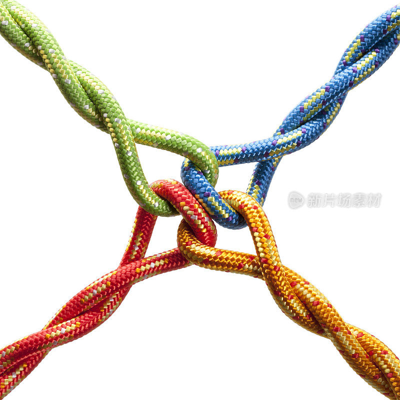 彩色的绳子打了个结