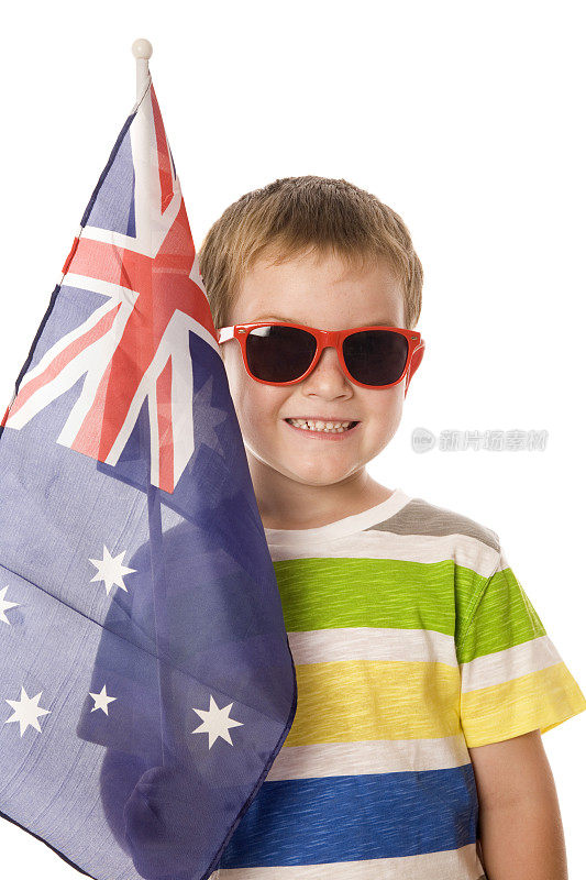 骄傲的澳大利亚日男孩