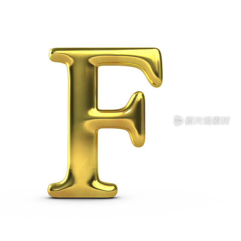 闪亮的黄金大写字母F