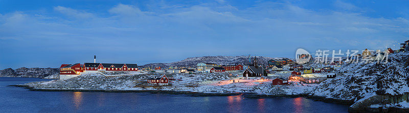 格陵兰岛伊卢利萨特的夜景