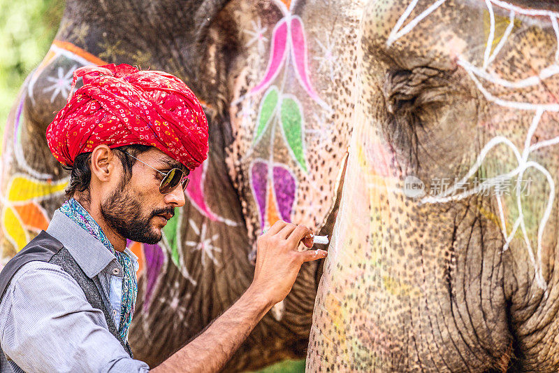 印度人画大象