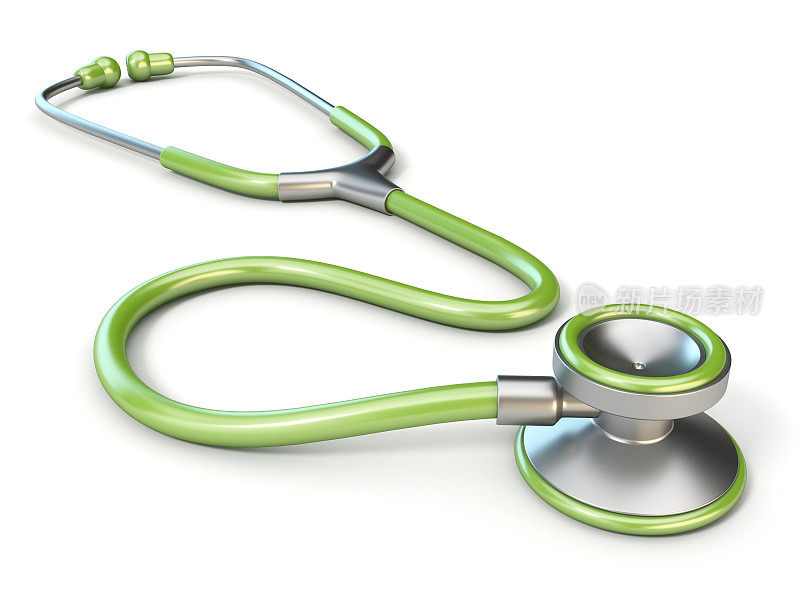 3D绿色医用听诊器