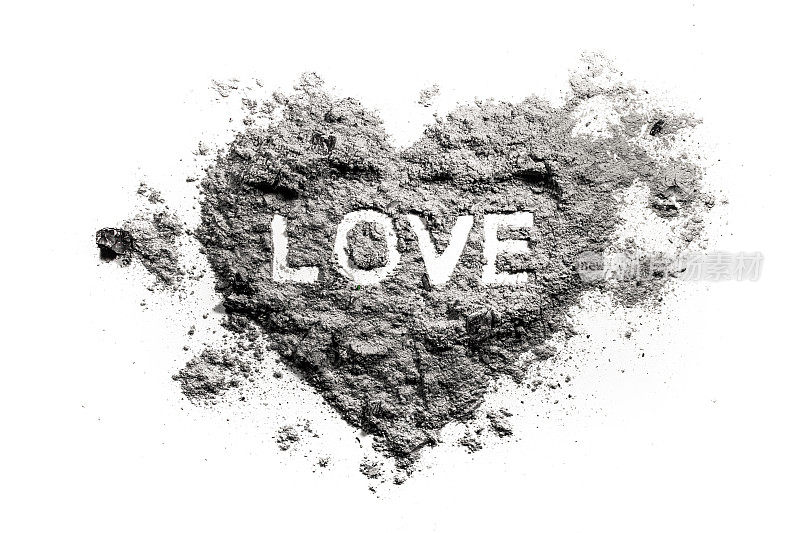 爱的心在画灰，沙，尘