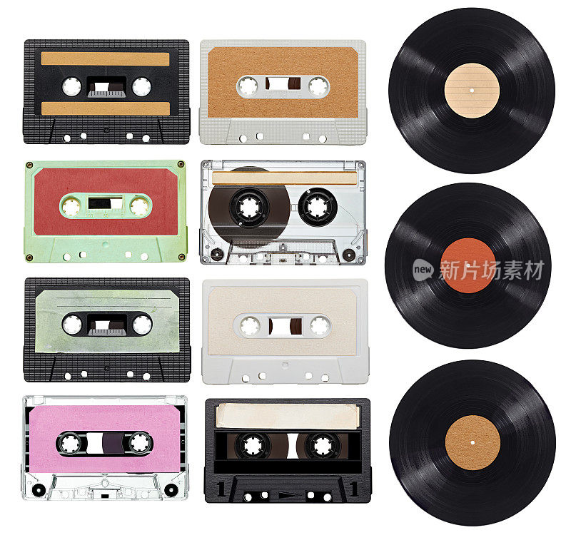 音乐磁带，黑胶唱片