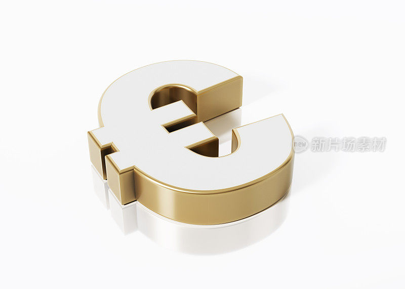 白色背景上的欧元货币符号