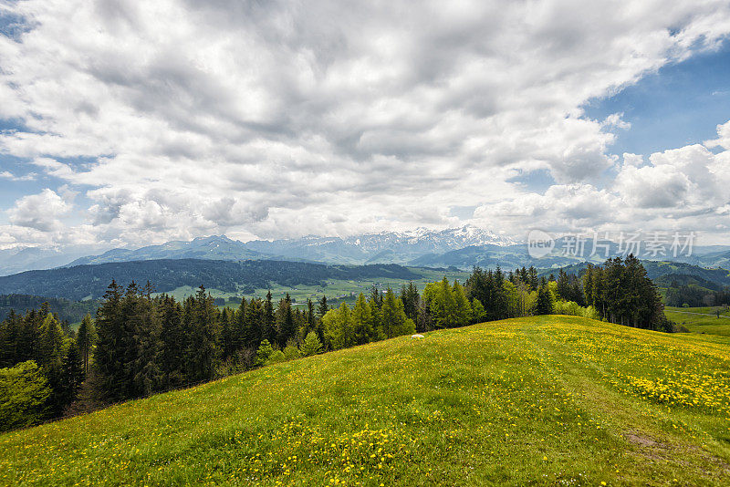 瑞士阿彭策尔兰Gäbris山周围的风景