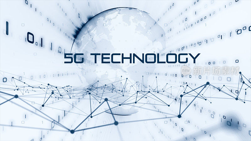 5G和AI技术，全球通信网络概念。业务图。全球业务。