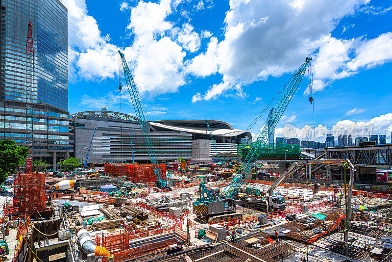 香港港铁展览中心车站建筑工地