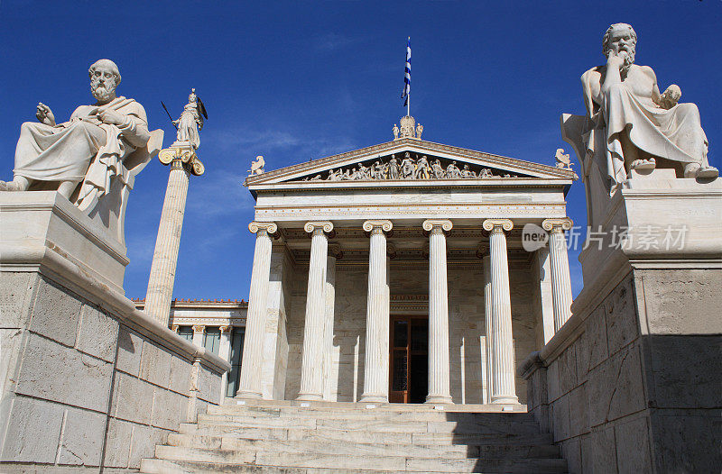 希腊雅典学院，有苏格拉底，柏拉图和雅典娜