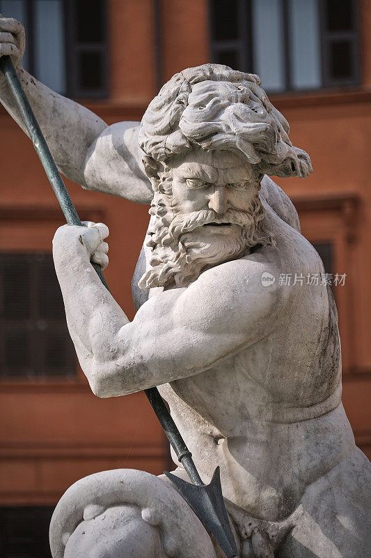 海卫一或海王星大理石雕像的宏观