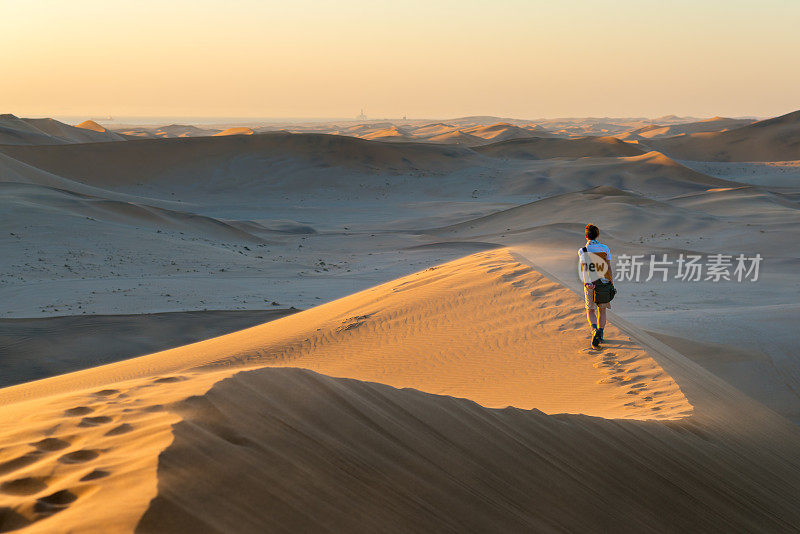 走在沙丘上，纳米比亚，非洲