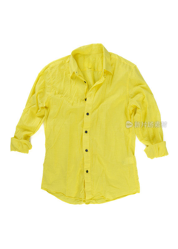 黄色纽扣衬衫