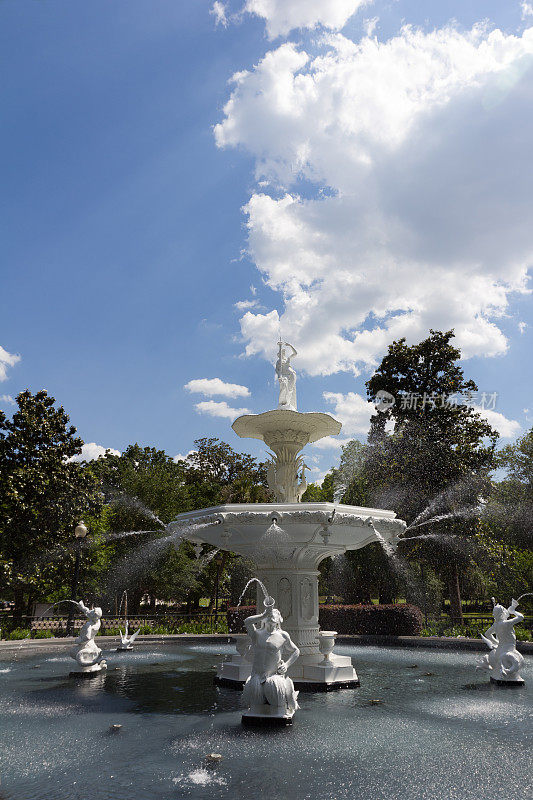 福赛斯公园喷泉的特写