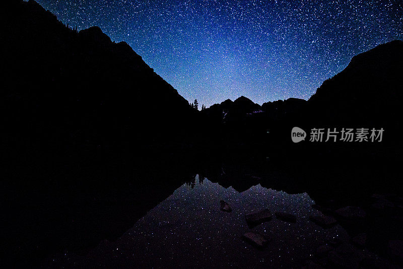 《黑夜与栗色湖中的星星》