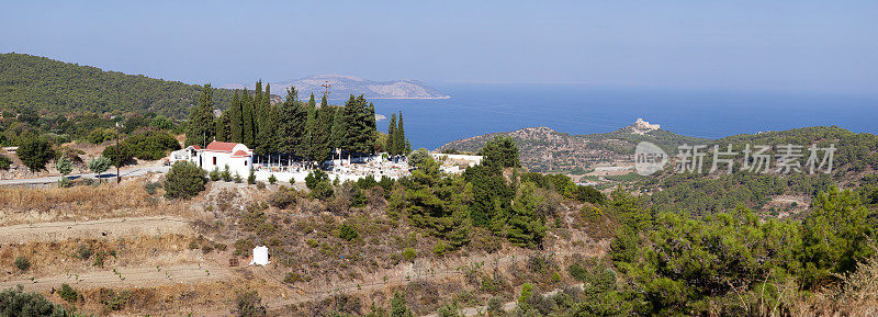 希腊罗德岛克里特尼亚的教堂和墓地