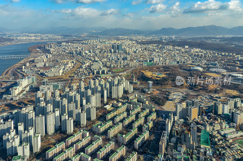 韩国首尔鸟瞰图