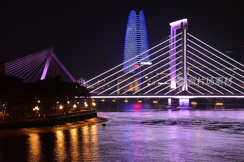 浙江省宁波市甬江大桥夜景