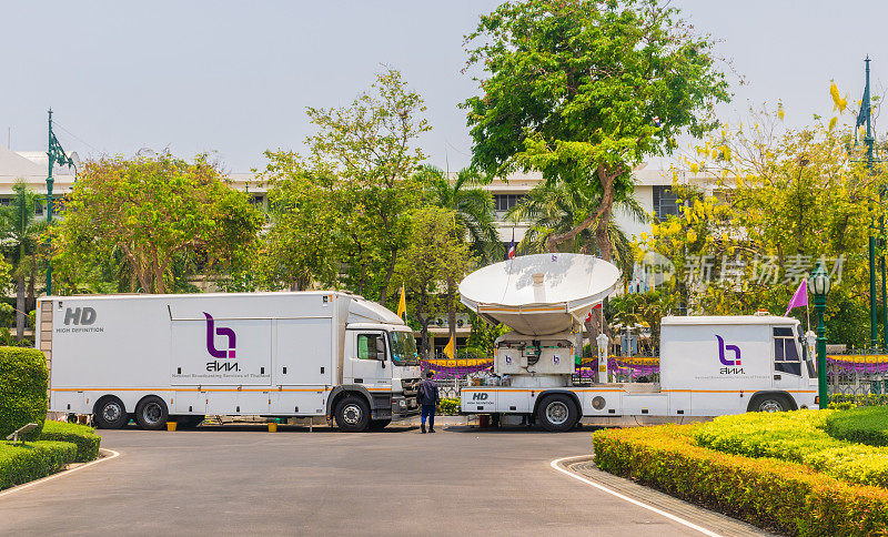 NBT电视台的汽车直播政府电视台位于泰国政府宫