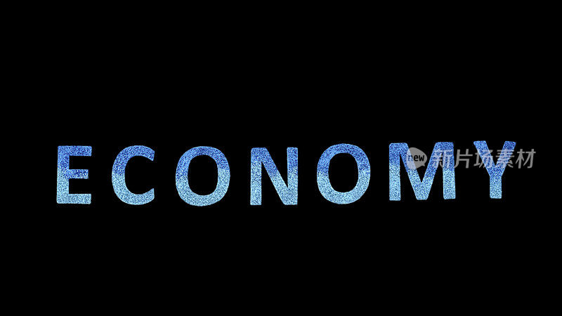 由灰尘制成的单词“ECONOMY”的特写